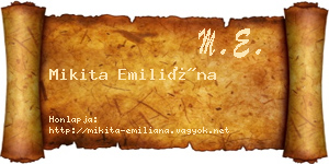 Mikita Emiliána névjegykártya